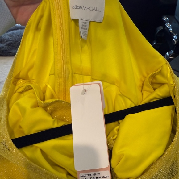 Alice McCall - new with tags attached; size 8 yellow long sleeve cutout mini - Picture 4 of 4